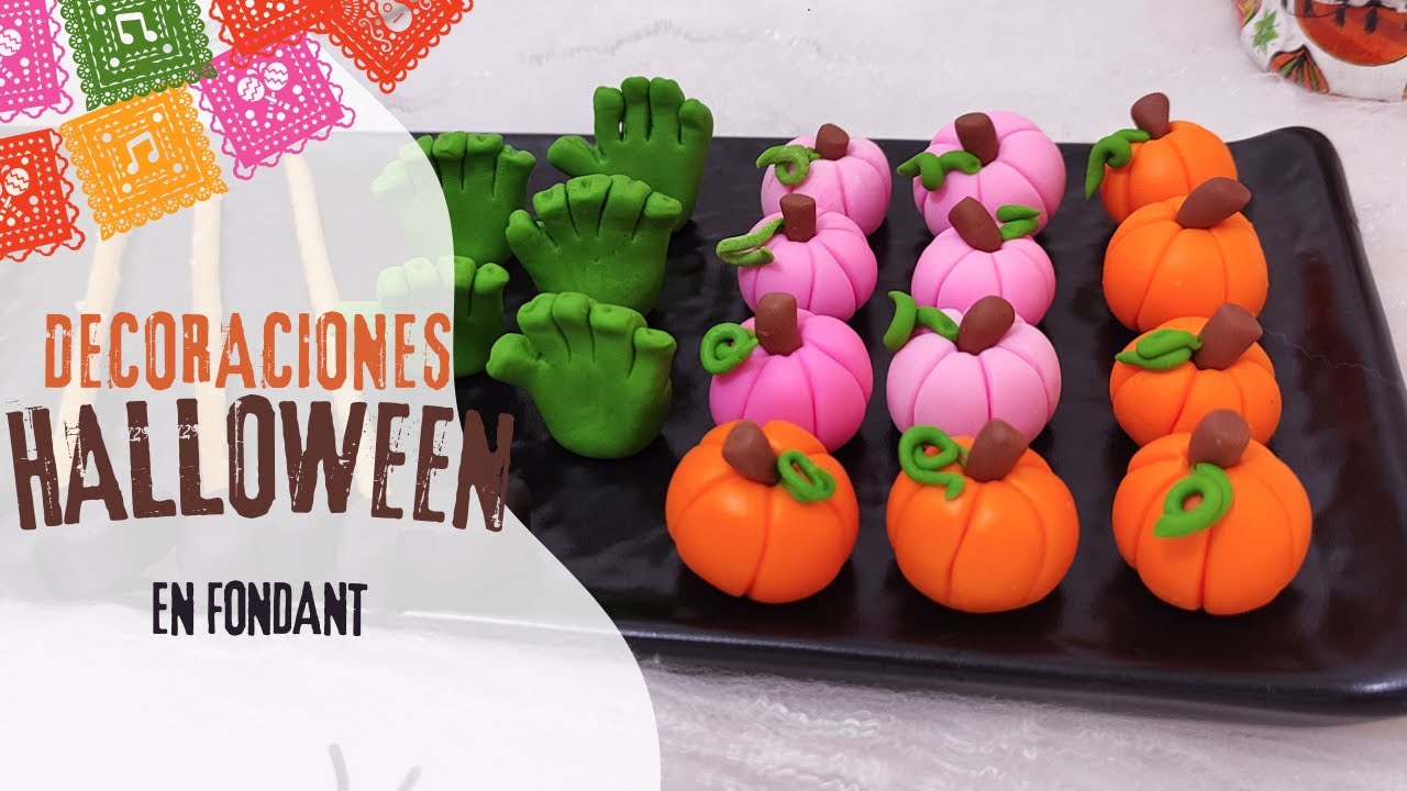 ¡HALLOWEEN! Decoraciones en FONDANT / HALLOWEEN CAKE TOPPERS/ ¡REGALO! para descargar!!