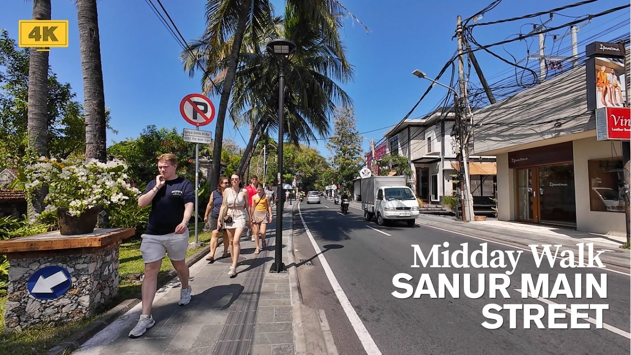 4K Walking Along Sanur Main Street in the Middle of the Day | Walking Tour Sanur Bali Today 2026
