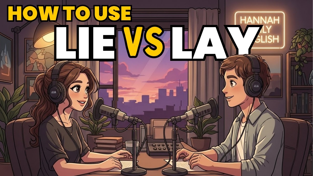 Learn English with Real Conversations Podcast | How to Use LIE & LAY in English