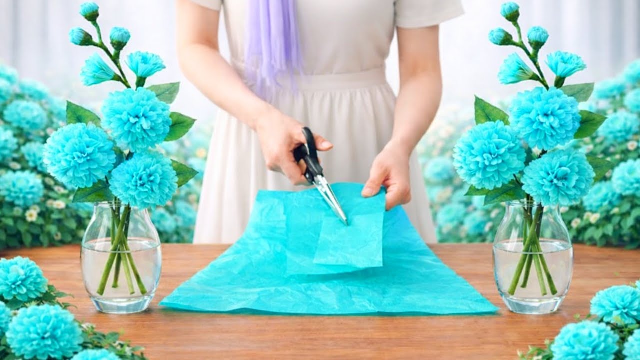 how to make flower from shopping bag / Easy Plastic bag flower tutorial 