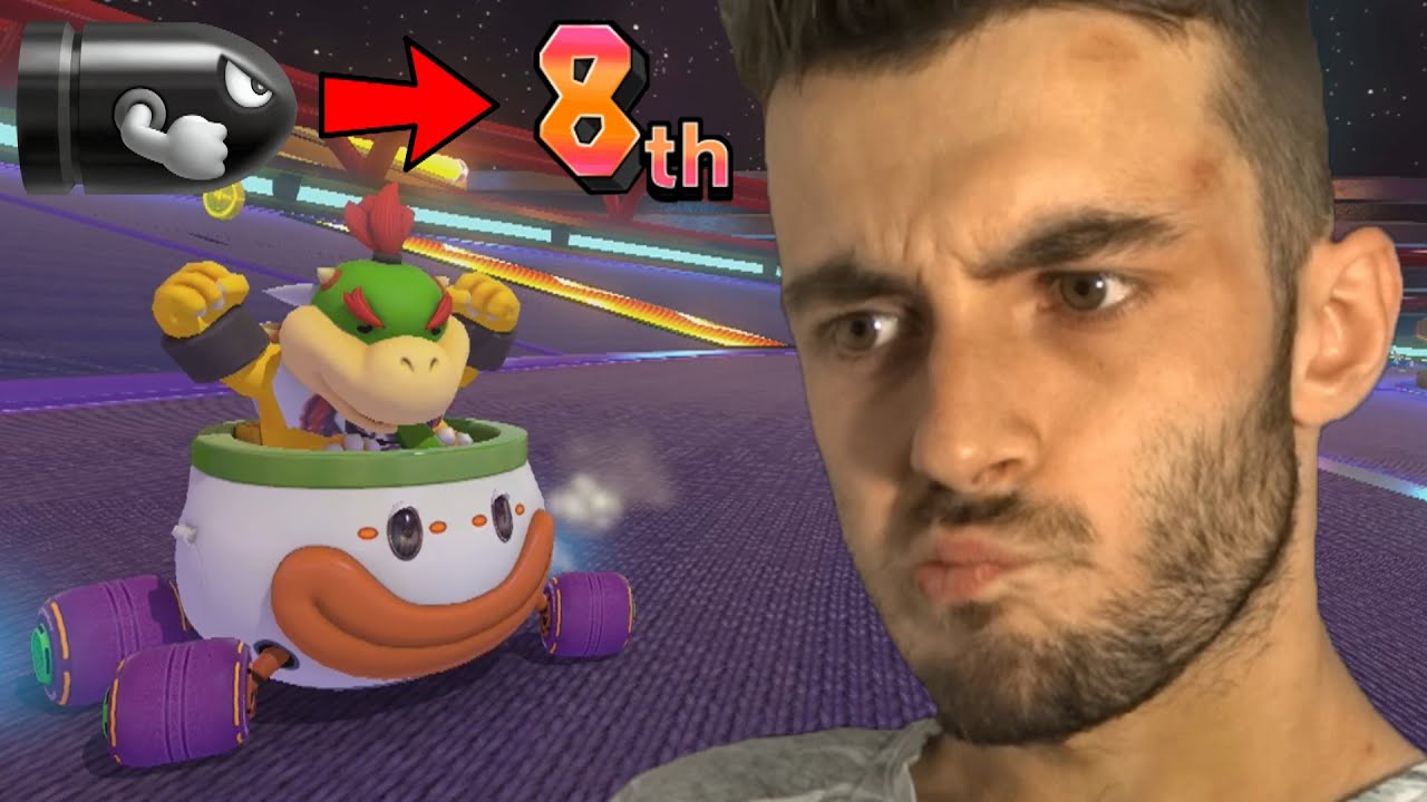Mario Kart 8 Deluxe mais ça se passe pas très bien.