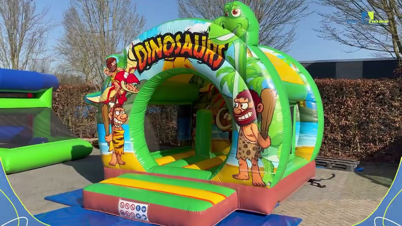 Dinosaurus springkussen op je feest? Partyhome heeft dit dino springkussen voor in de tuin.