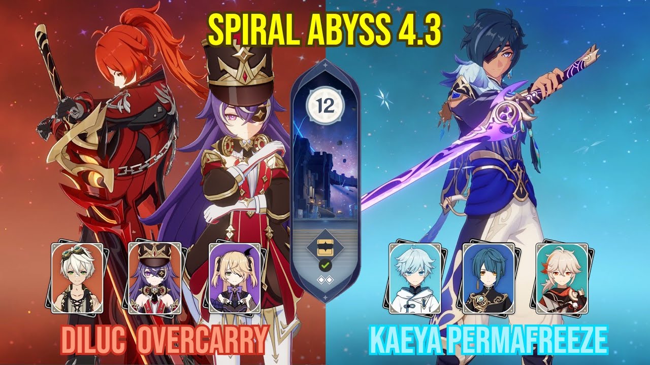 C5 Diluc + Chevreuse Overcarry & C6 Kaeya Permafreeze | Floor 12 Genshin Impact | 4.3 Spiral Abyss