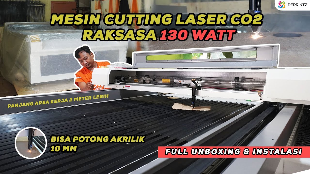 UNBOXING & PEMASANGAN MESIN LASER CUTTING & GRAFIR CO2 130 WATT ATLAS TAN 1325 B