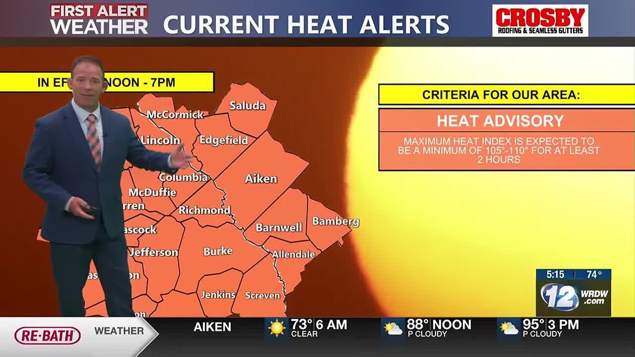 FIRST ALERT TODAY! Hot and Humid, Heat Index 105&deg; - 110&deg;