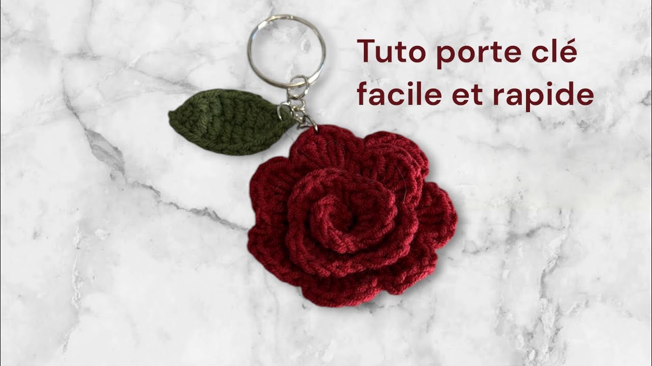 Tuto Crochet – Porte-clés Fleur Rose 🌸 (Tuto n°17 du Calendrier de l’Avent) 