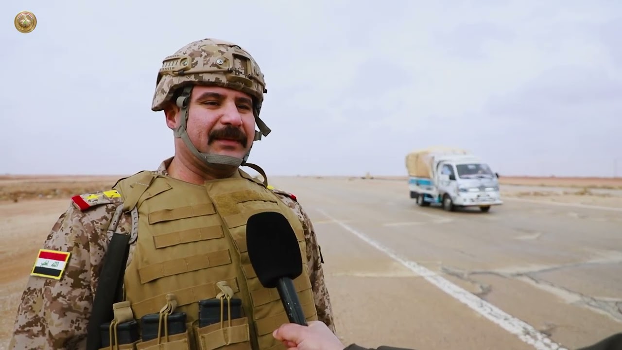 جهود مستمرة لأبطال فرقة المشاة الخامسة لتأمين الطريق الدولي في قضاء الرطبة غرب محافظة الأنبار