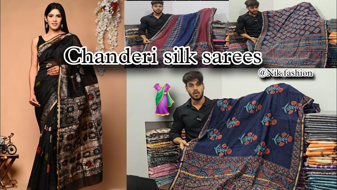 Chanderi silk Sarees/#silk @Nik.fashion #chanderisilk #manufacturer