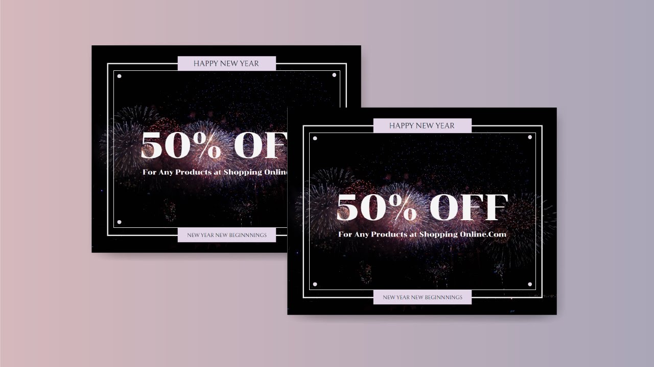 Design a 50% Off 2021 New Year Gift Card for Free using Visual Paradigm InfoART