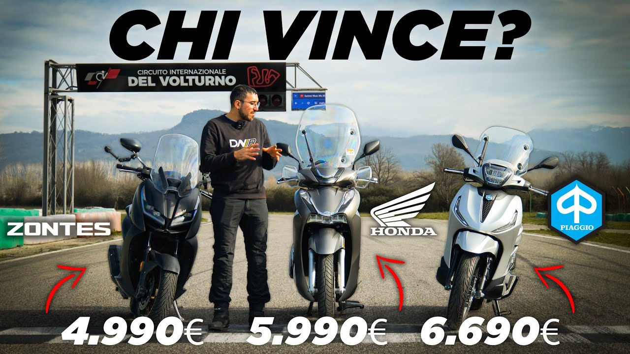 HONDA SH 350 vs ZONTES 350 D vs PIAGGIO BEVERLY 400 S | ACCELERAZIONE | COMPARATIVA SCOOTER 350 A2