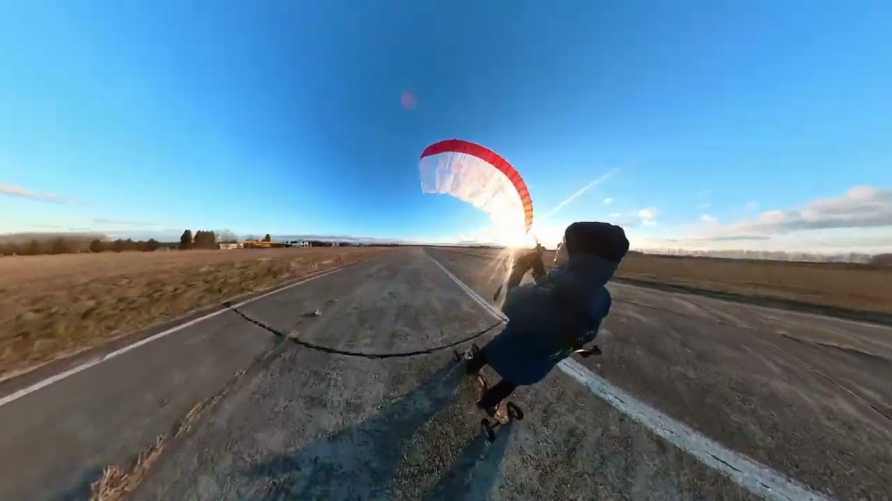 Kitech Kites Parawing DWing Up&Down 4 0 m2 pre-serial wing test with a landboard in15 - 25 knots