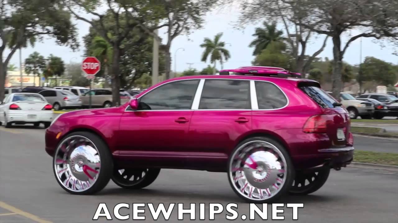 AceWhips.NET- Lil-Meech's Candy Pink Porsche Cayenne on 32