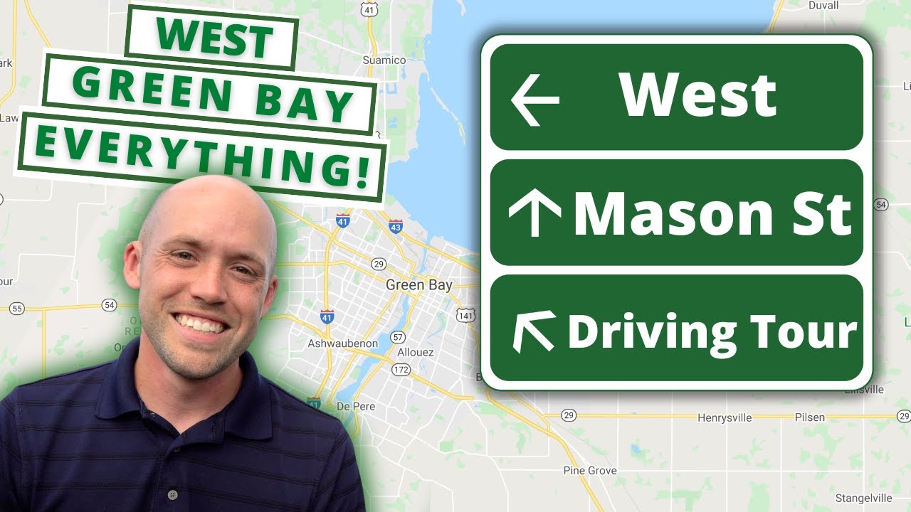 Green Bay Wisconsin Driving Tour -  West Mason Street (You can find just about everything here)