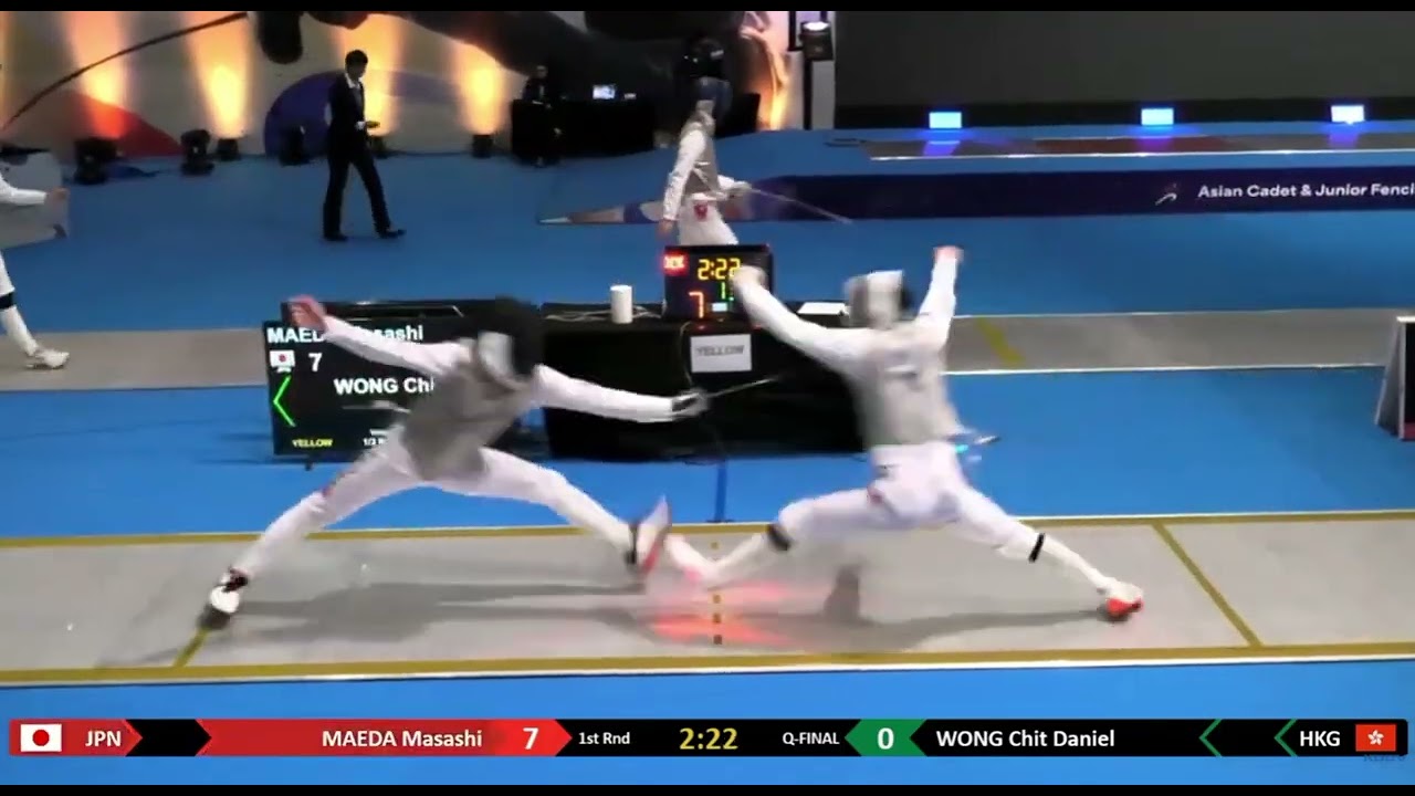 Asian Cadet Fencing Championships 2026, Cadet Men's Foil T8 MAEDA Masashi JPN vs WONG C. Daniel HKG