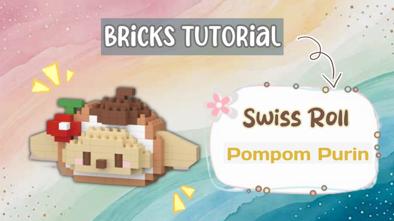 HOW TO BUILD SWISS ROLL POMPOMPURIN BRICKS | TUTORIAL BRICKS SWISS ROLL 7193