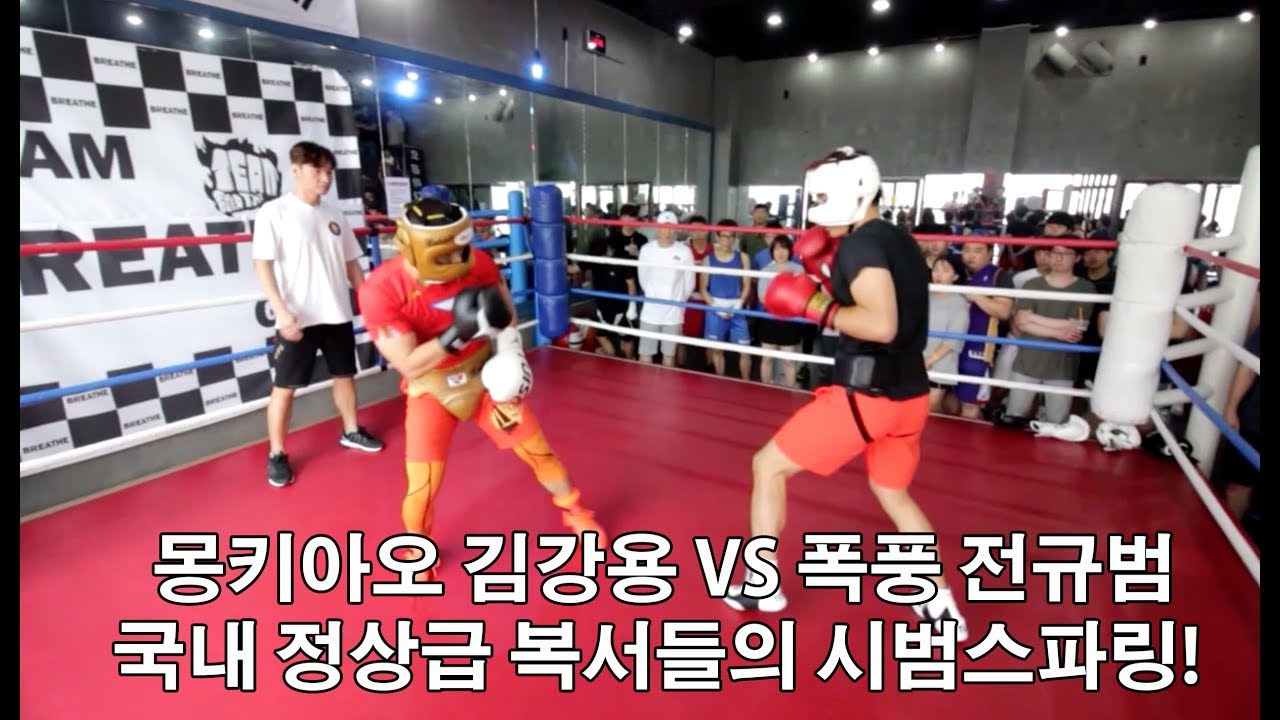 국내 정상급 프로복서들의 시범 스파링! 몽키아오 김강용 vs 폭풍 전규범