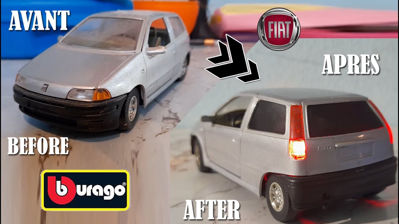 TRANSFORMATION: Fiat punto Tuning LED 1/24 bburago