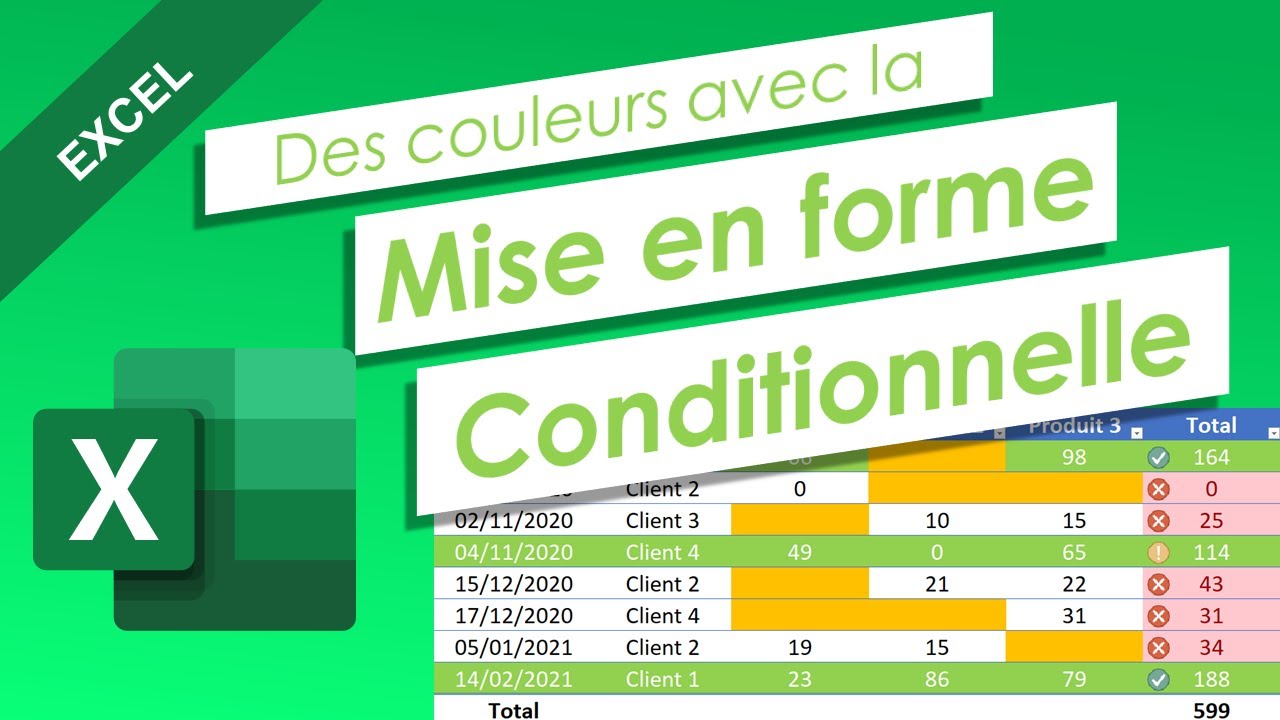 Excel colorier automatiquement des cellules ou des lignes entières