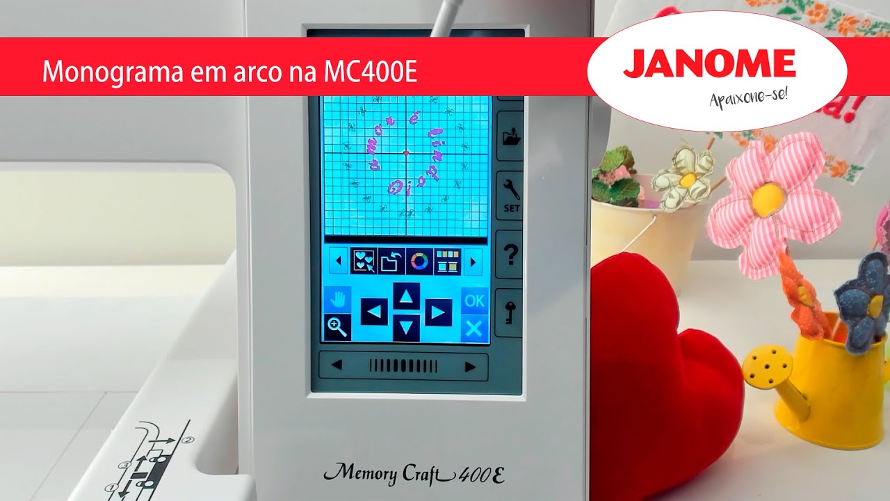Videoaula programando um monograma em arco na máquina MC400E
