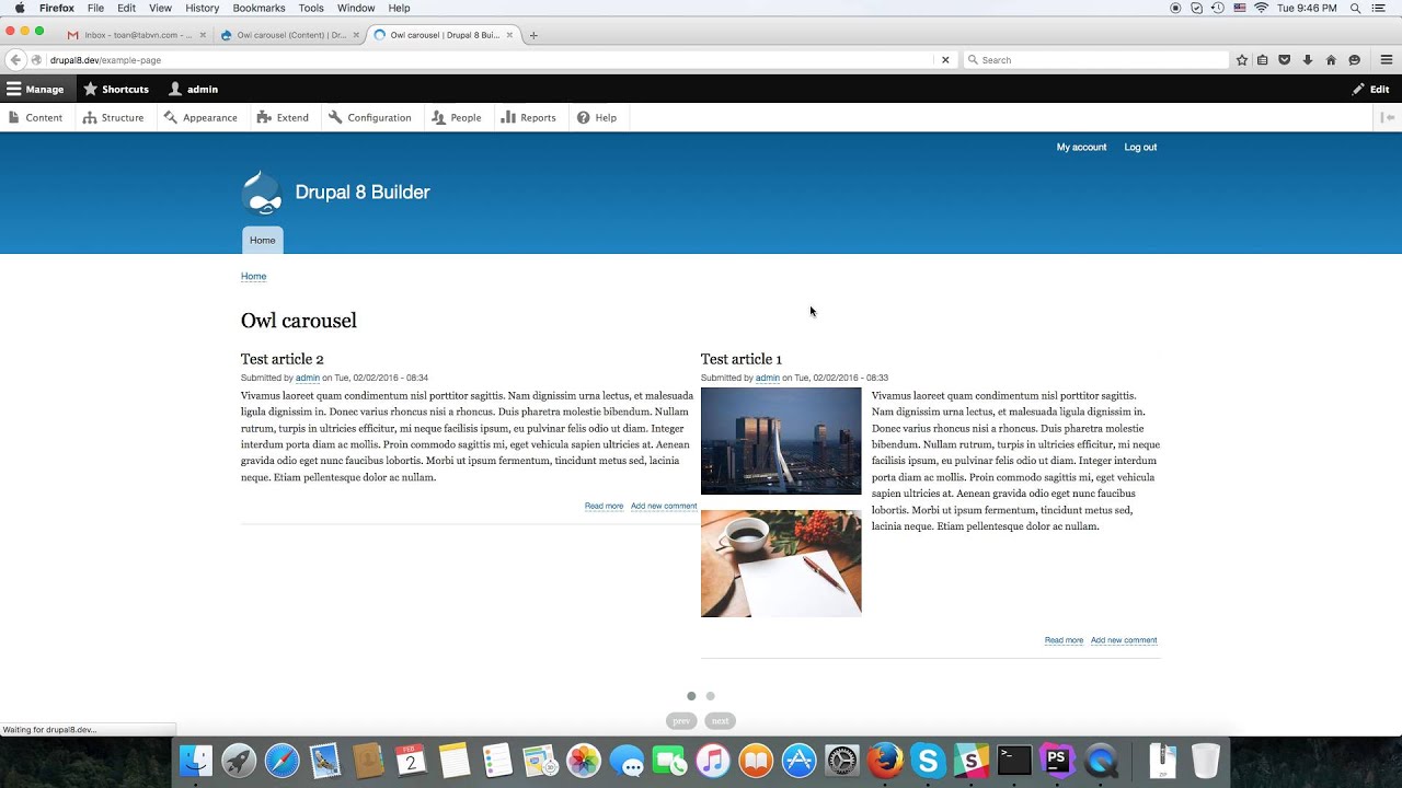 Drupal 8 Owl carousel Views style
