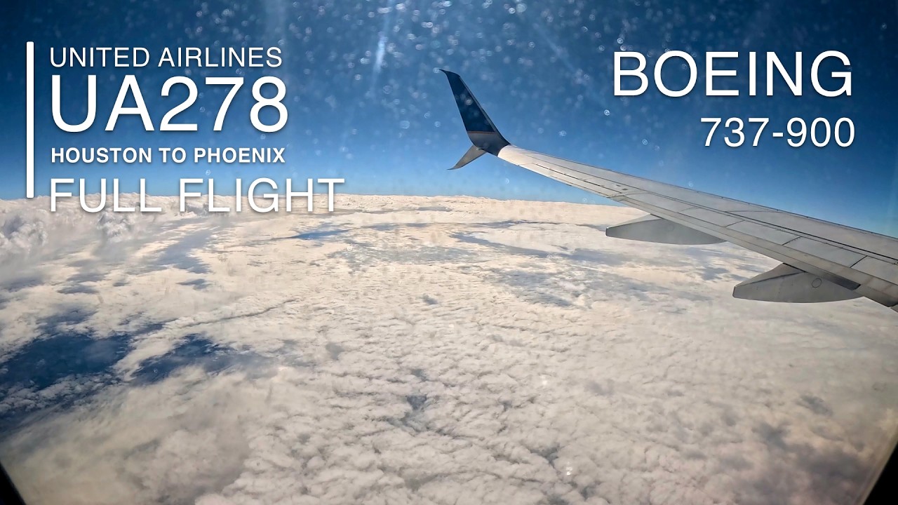 FULL FLIGHT [4K]: Houston to Phoenix | United Airlines UA278 - Boeing 737-900 - IAH to PHX