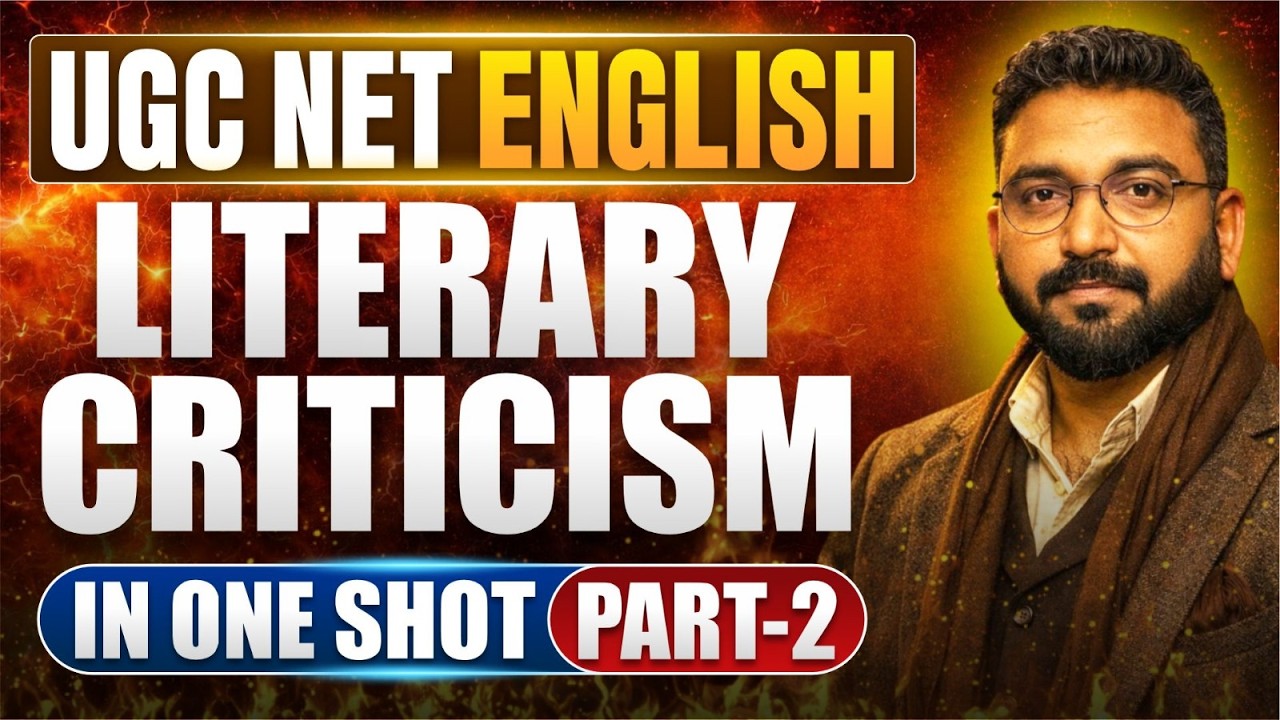 UGC NET English 2026 - Part-2 Literary Criticism in One Shot🔥 |  Vineet Pandey