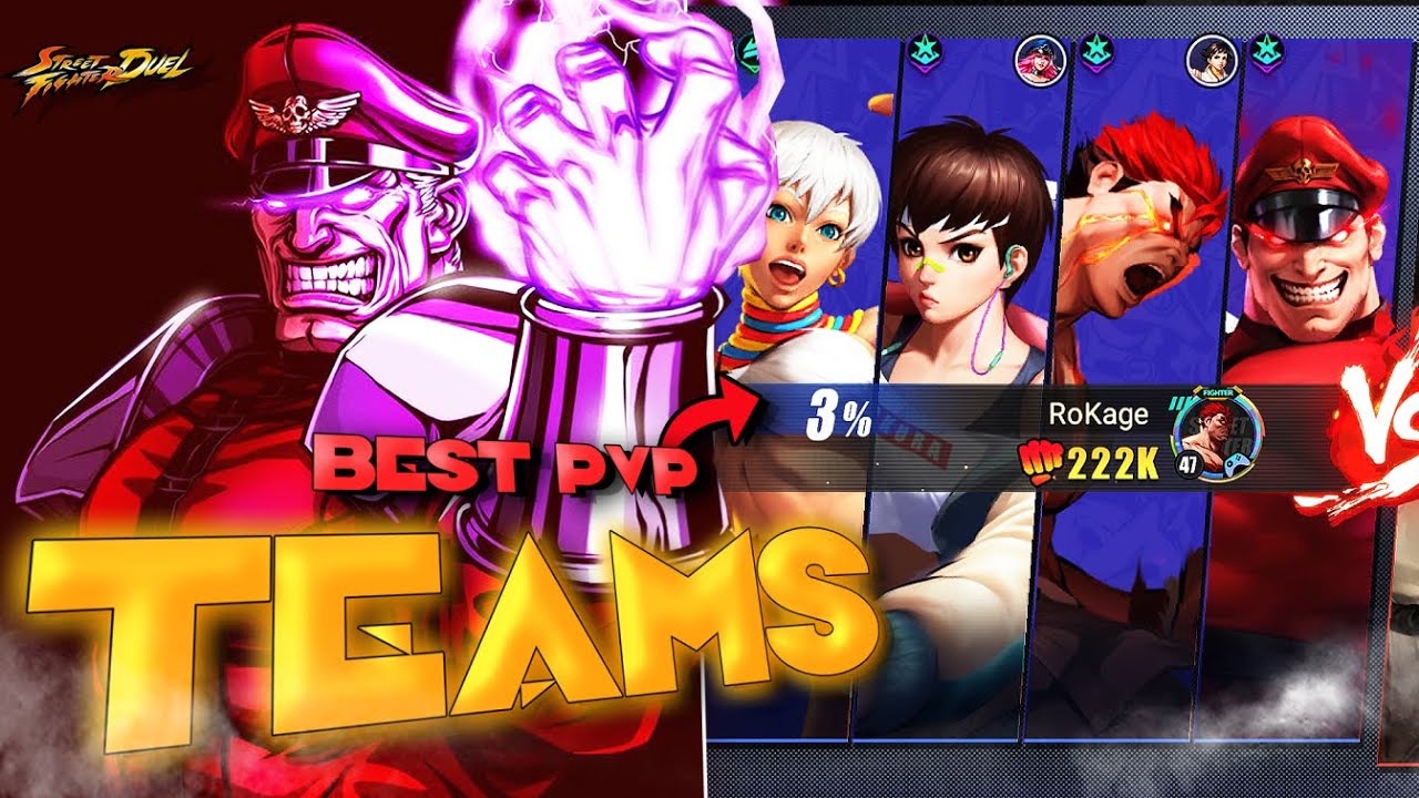 BEST REAL TIME PVP TEAMS!!! OMG THIS IS CRAZY WHALE BISON! (Street Fighter Duel)