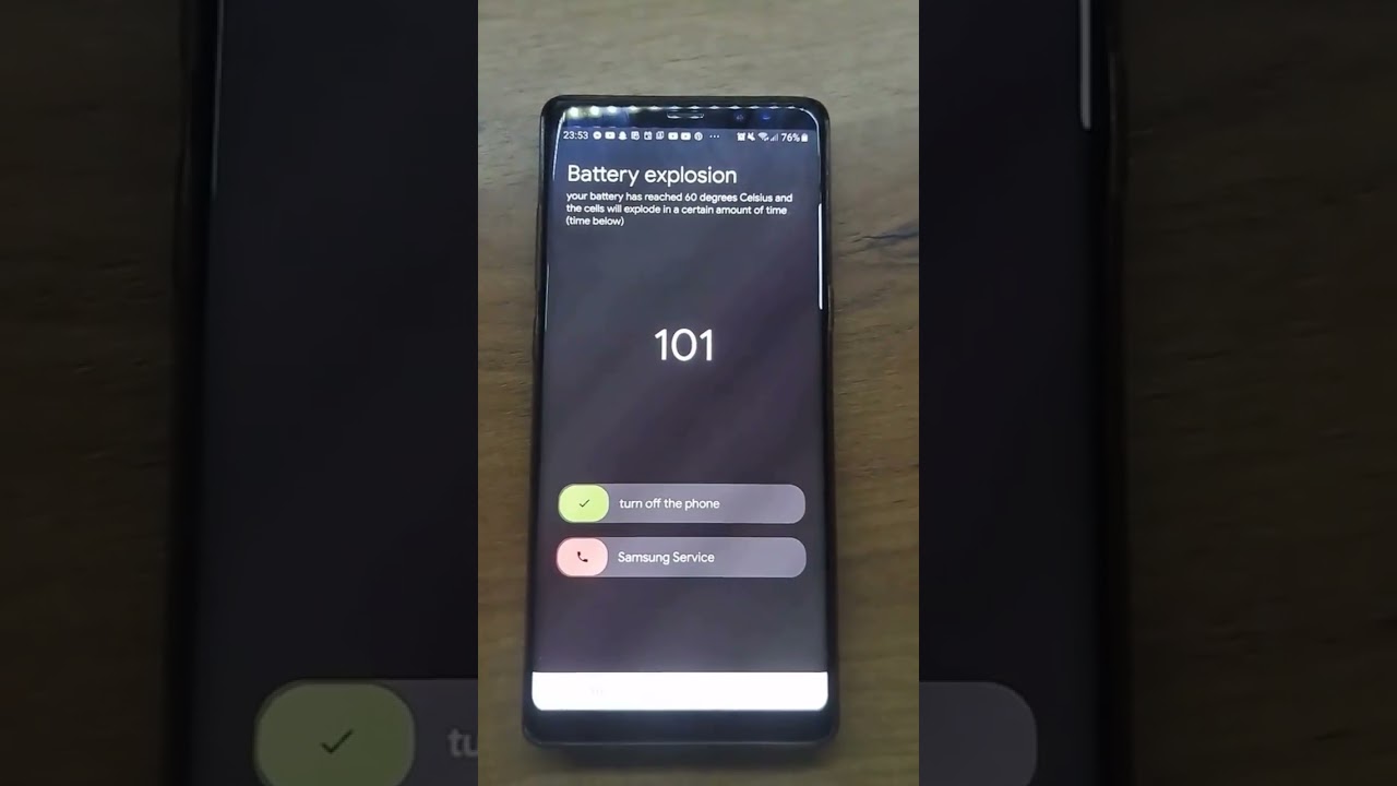 Samsung galaxy note 8 battery explosion screen (Fake) 