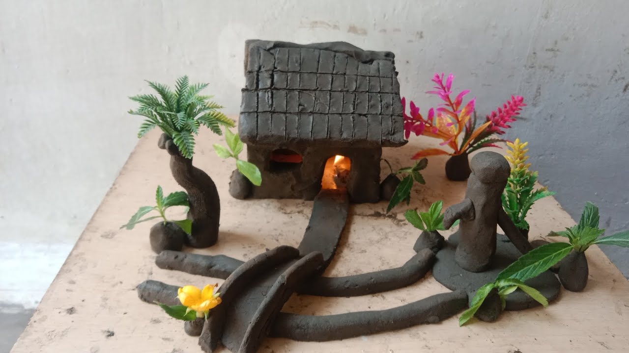 Gaon wale style ka ghar 🏠😍 मिट्टी का सुंदर सा घर 🥰🏠😍🌴 Anita mitti art 😍🥰