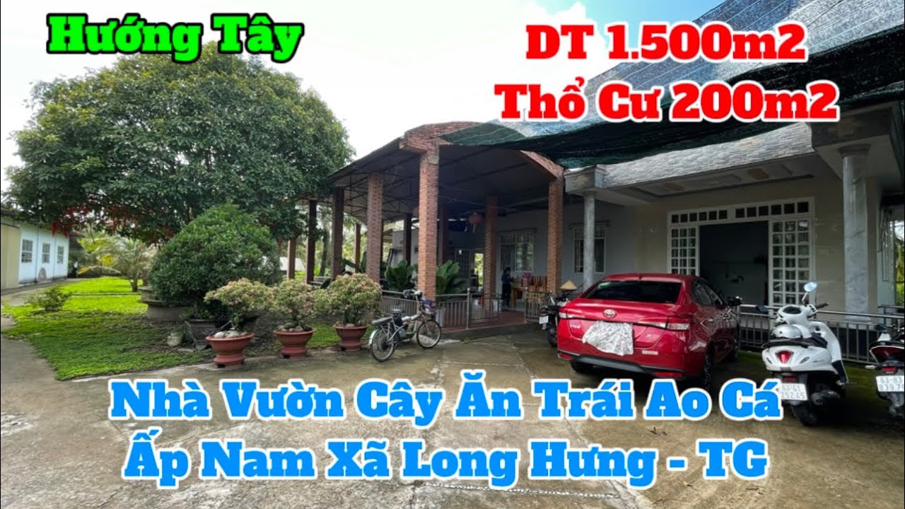 T403🌺 Kinh doanh thua lỗ bán ngôi nhà vườn có ao nuôi cá và cây ăn trái tại xã long hưng