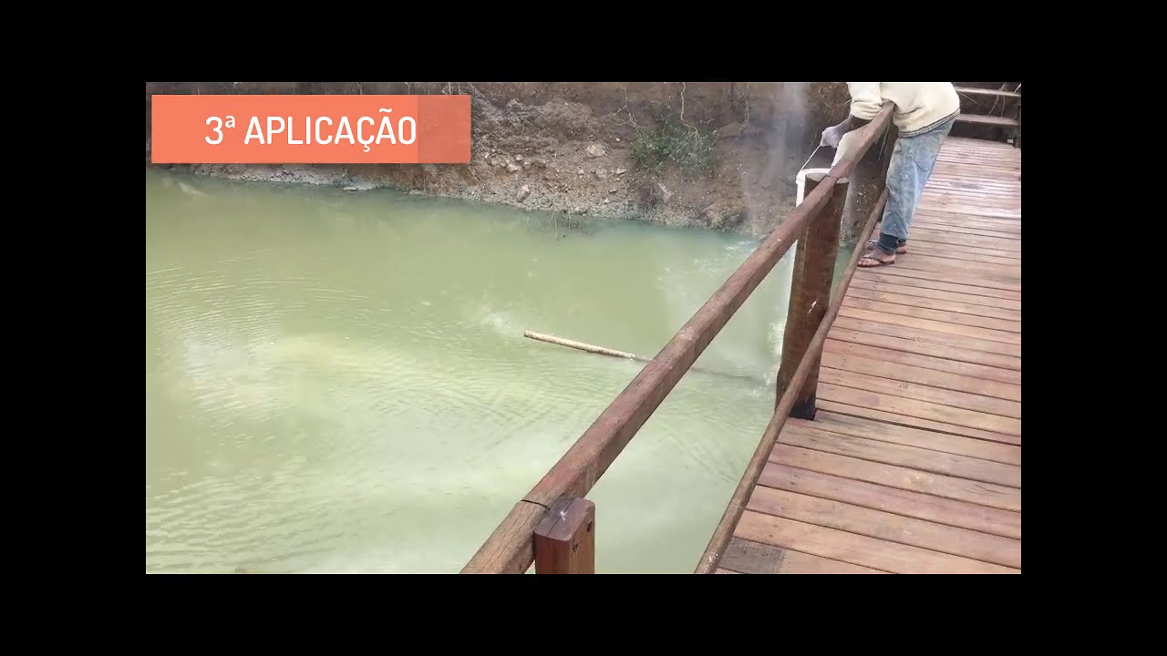Aplicando Gesso no Açude   Segundo Teste