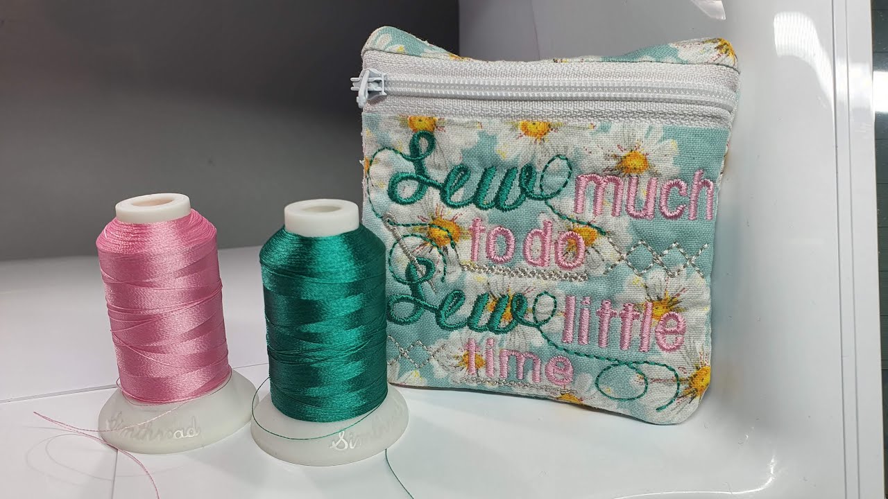 Machine Embroidery In The Hoop Zipper Purse Tutorial