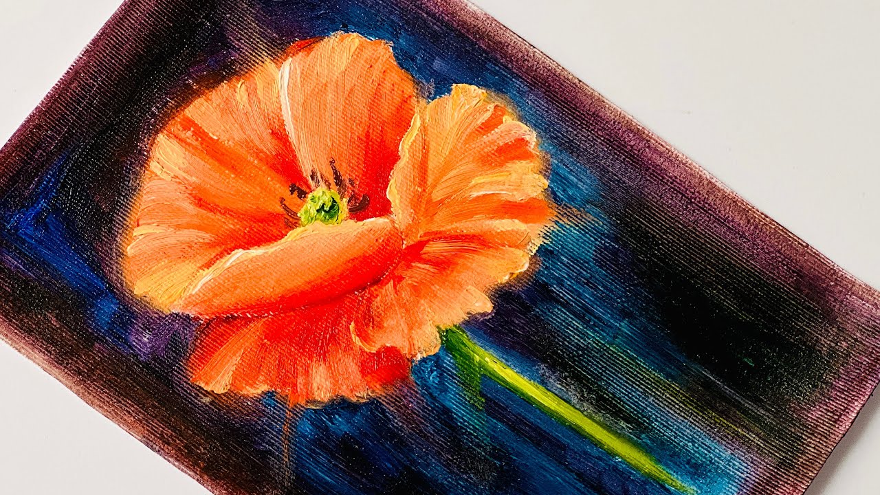 Paint This Glowing Orange Flower ✨ Easy for Beginners 