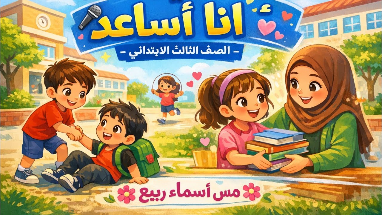  نشيد أنا أساعد 🌷 الصف الثالث الابتدائي| مس أسماء ربيع 