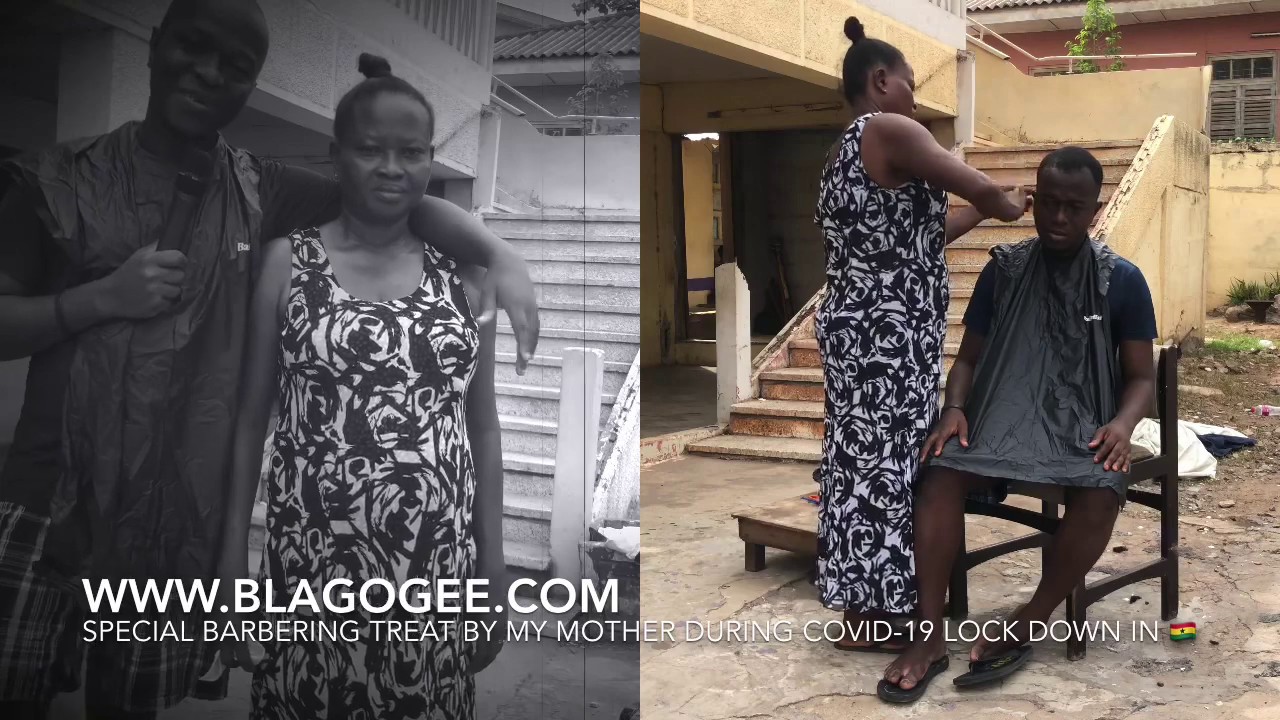 Mother Gives Her Son Special Barbering Treat During Lock Down In Ghana