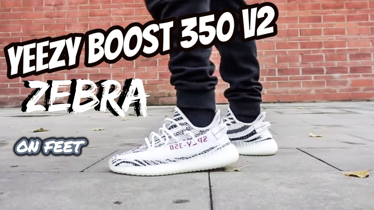 ADIDAS YEEZY BOOST ZEBRA On Feet