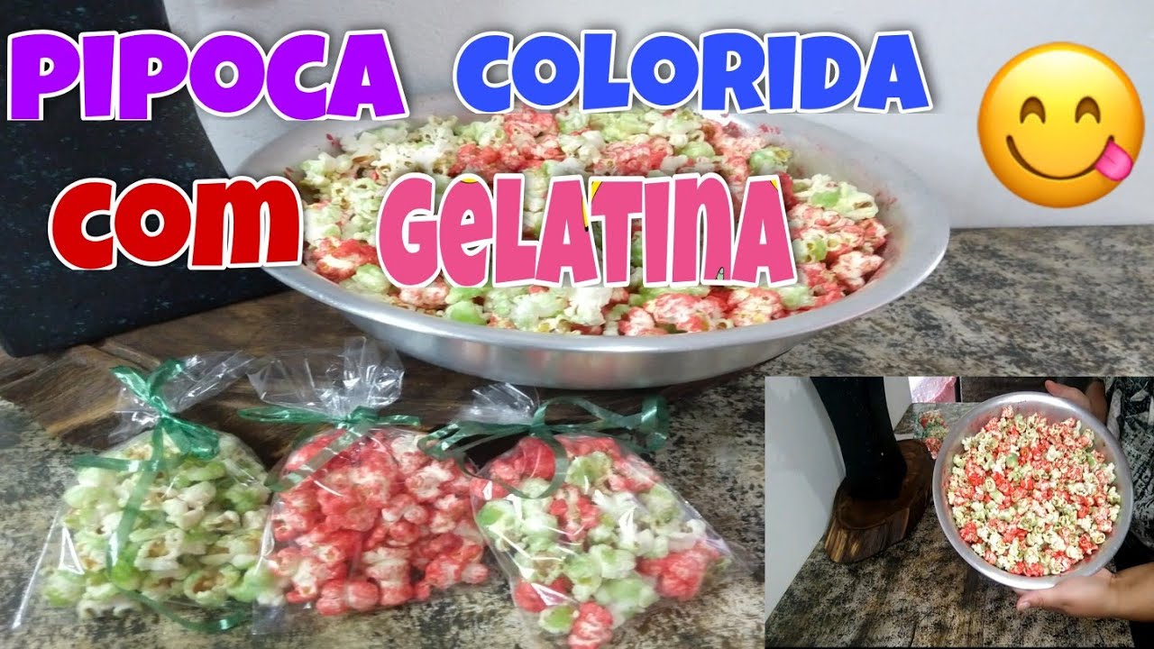 PIPOCAS DOCE COLORIDAS COM GELATINA