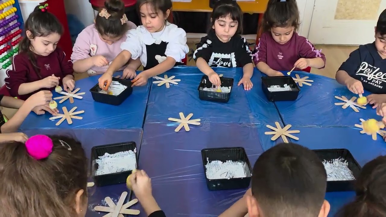 Kar tanesi yaptık 😆#kindergarten #okulöncesi #activity 