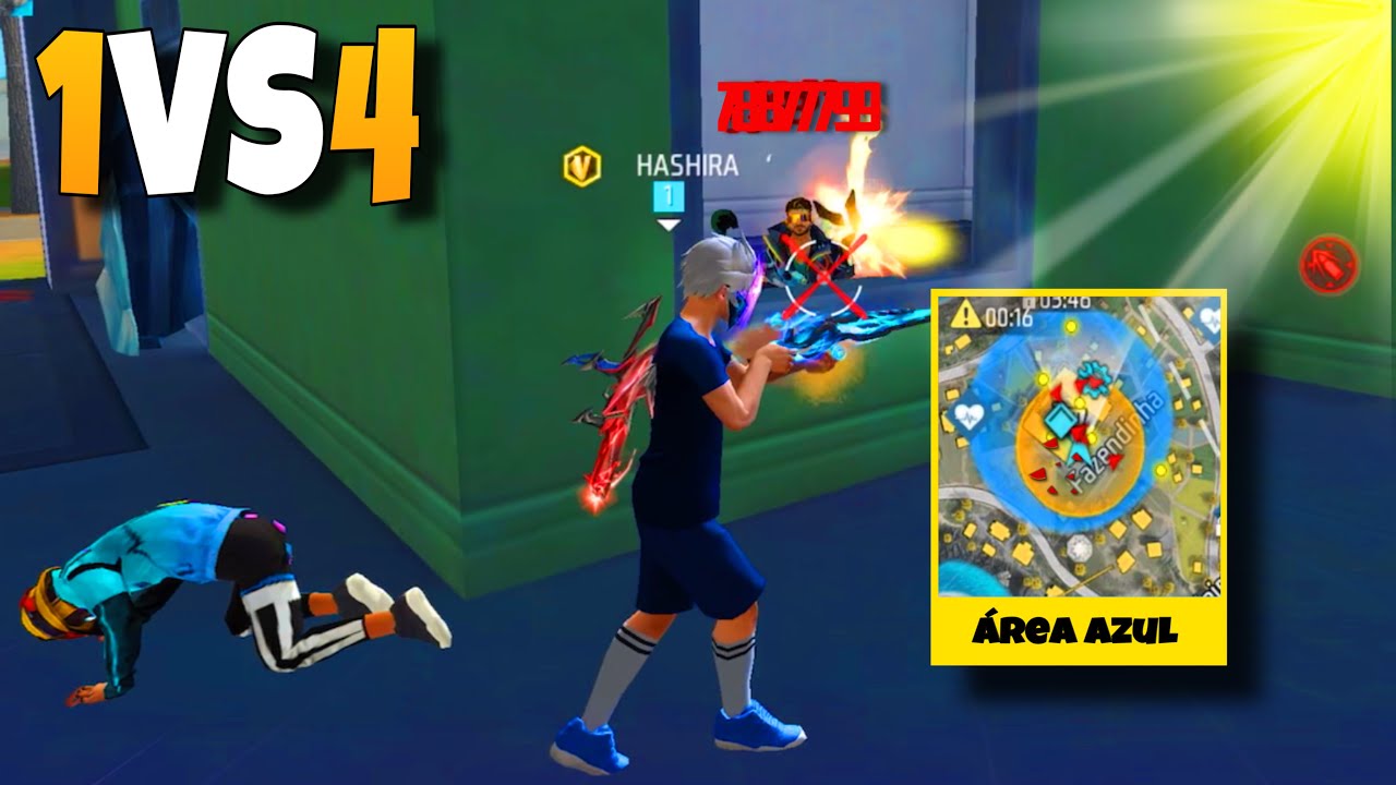 CAÍ NA ÁREA AZUL E TIVE QUE MOSTRAR A MINHA SENSI NO SOLO VS SQUAD!! FREE FIRE MOBILE