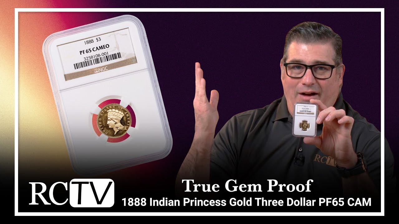 True Gem Proof: 1888 Indian Princess Gold Three Dollar PF65 CAM