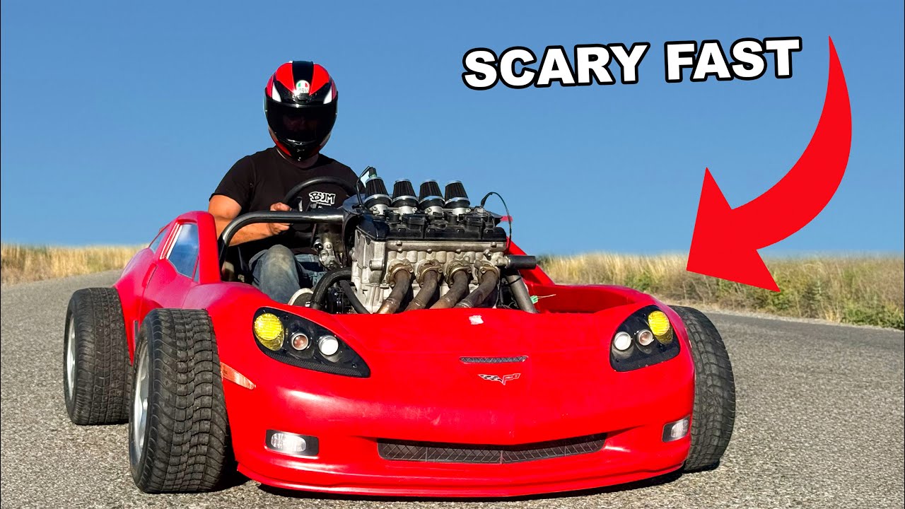 130HP Corvette Bed Go Kart First Drive!