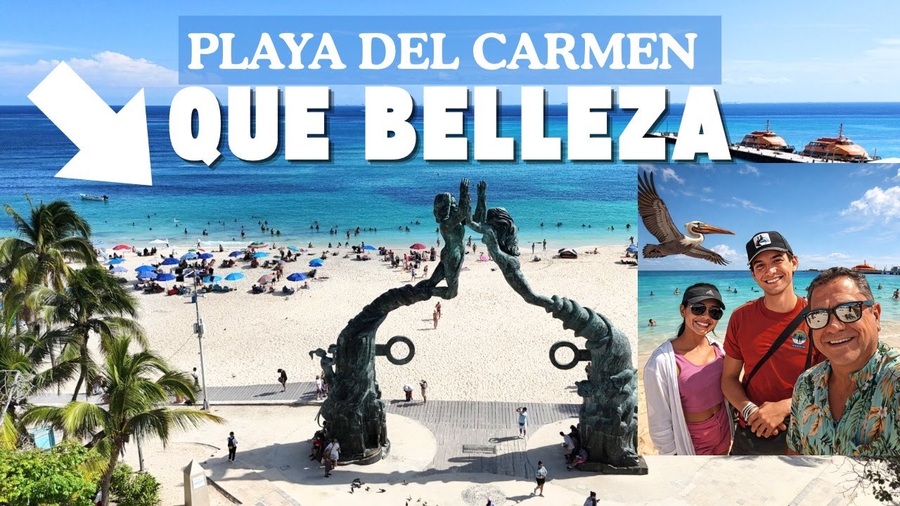 Playa del Carmen HOY 🌊 Mar turquesa, sin sargazo y baño en Parque Fundadores | 14 enero