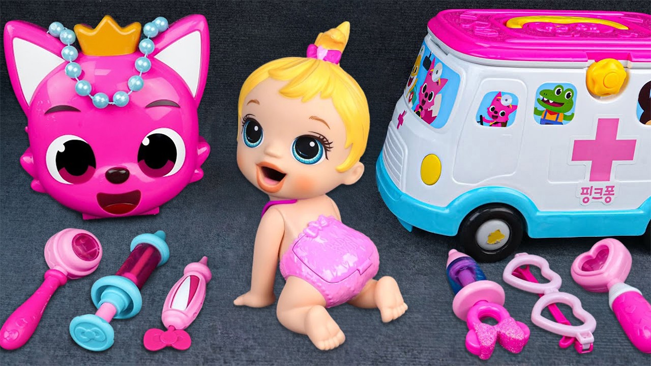19 Minutes Satisfying Unboxing Pinkfong Doctor Toys, Ambulance Playset | Review Toys