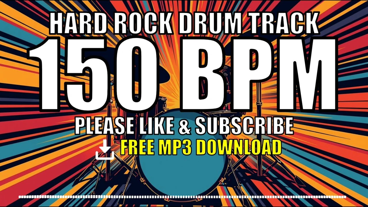 ⚡ Hard Rock Drum Track – 150 BPM | FREE MP3 DOWNLOAD 🥁