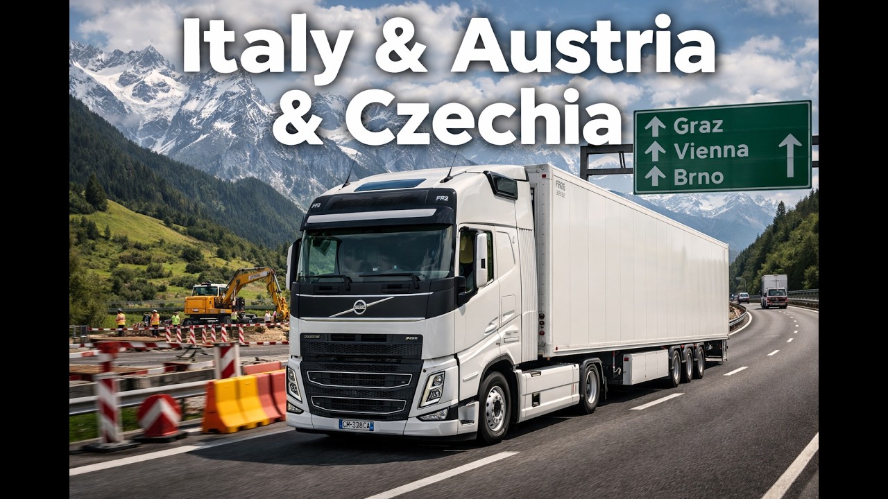 Truck Vlog - From Italy to Czechia. Mountains Highways and Traffic Jams.