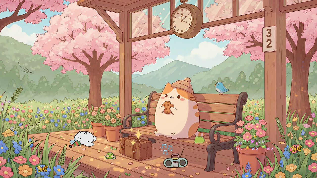 Mochi’s Spring Coffee Morning ☕️ Relaxing Lofi Beats for Chill & Focus 🌸 Lofi Aesthetics