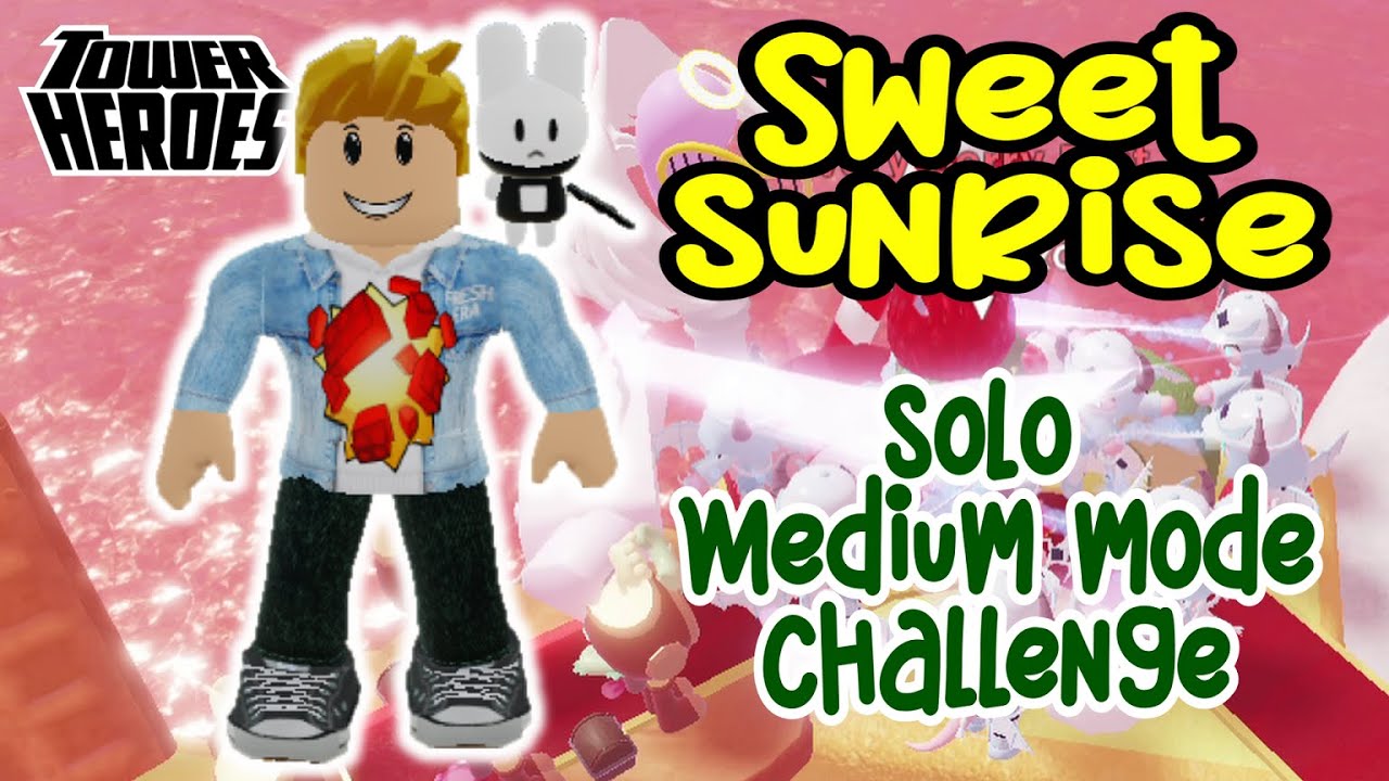 (Tower Heroes) Sweet Sunrise (SOLO) Medium Mode Challenge (Christmans Event 2022) in Roblox