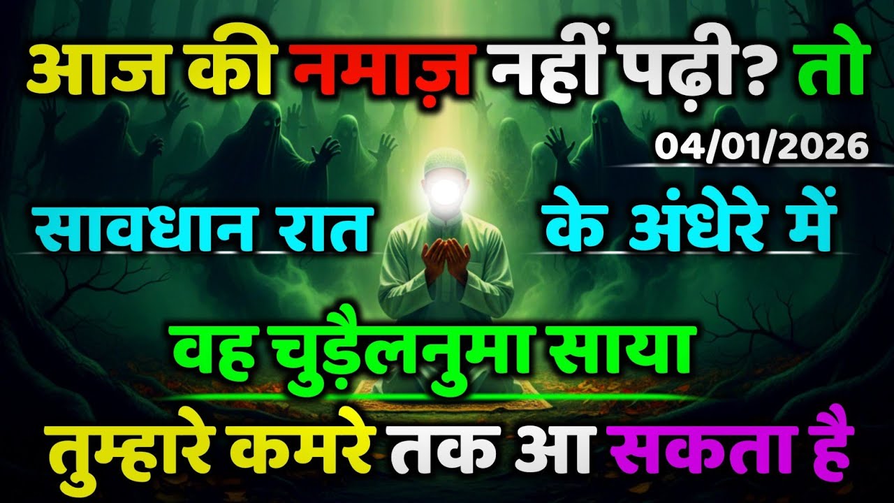 ✅04/01/2026.. आज की नमाज नहीं पढ़ी तो सावधान रात के अंधेरे में...#allahkirehmat..#allahkirehmat