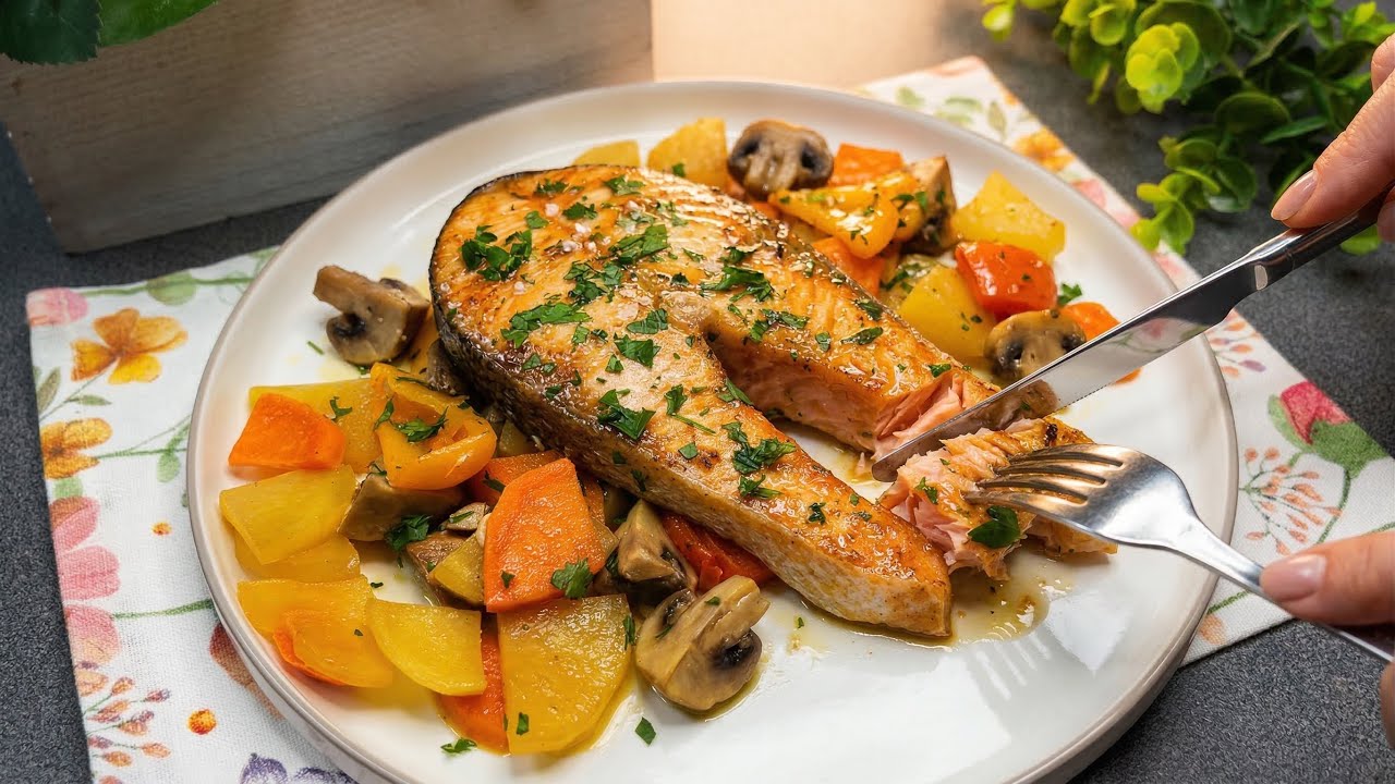 Salmón al Horno con Verduras | Receta Saludable para toda la Familia