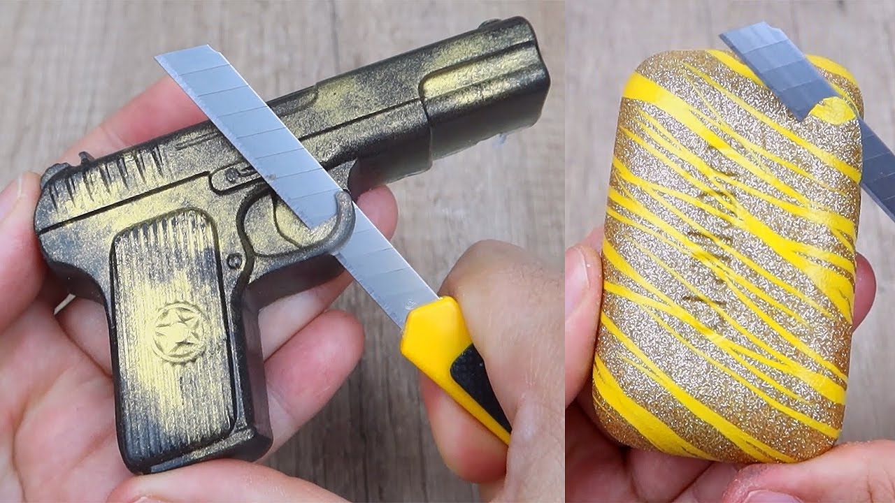Relaxing Soap Cutting ASMR. Satisfying Soap and lipstick cutting. Corte de jabón - 1066